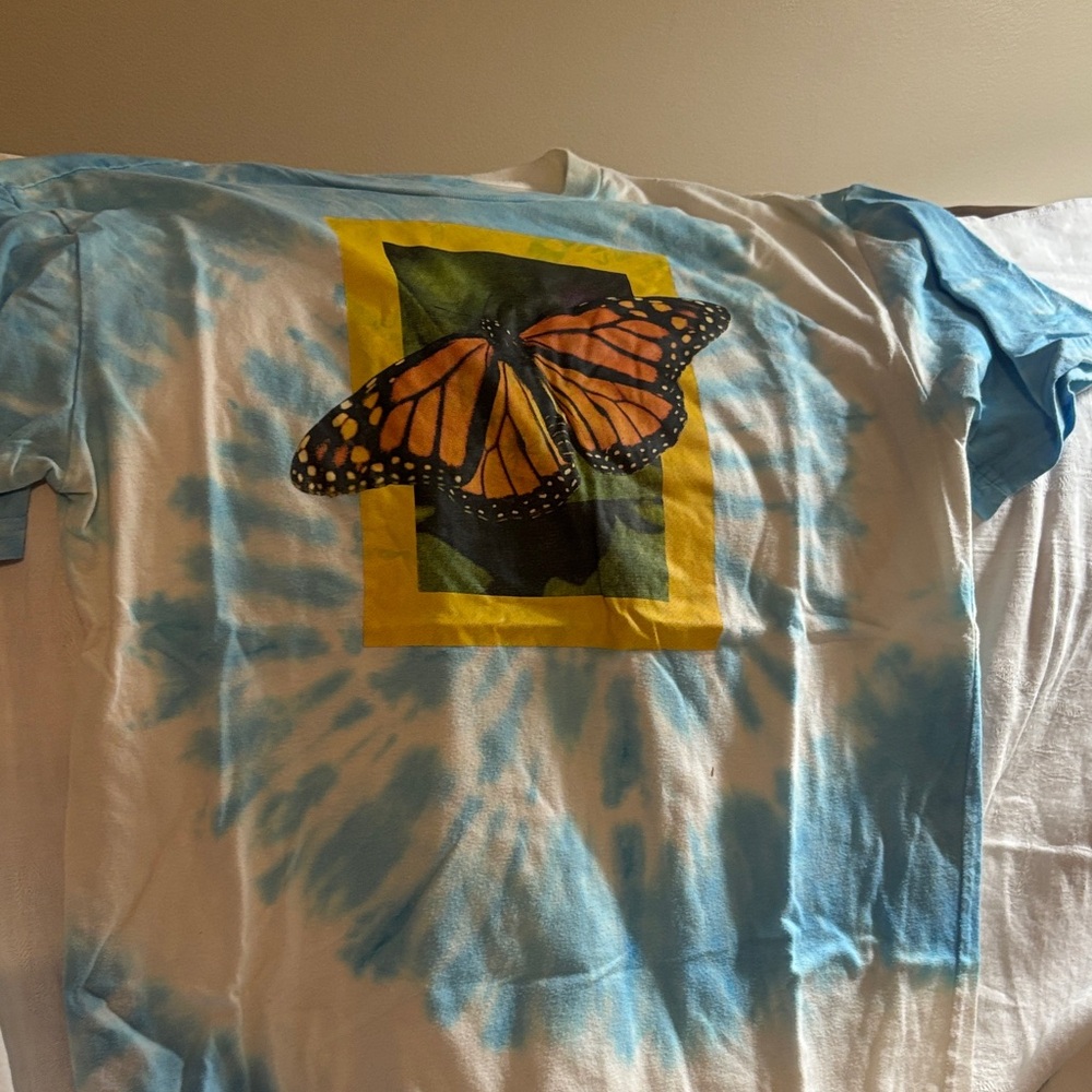 National Geographic Blue Tie-Dye Butterfly Tee